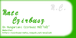 mate czirbusz business card